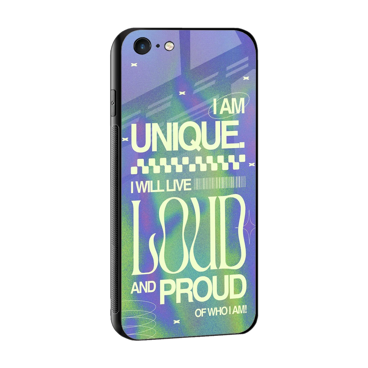 Uniquely Me sleek iphone 6 cover with tempered glass back and TPU edges