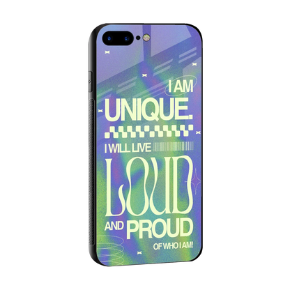Uniquely Me sleek iphone 8 plus cover with tempered glass back and TPU edges