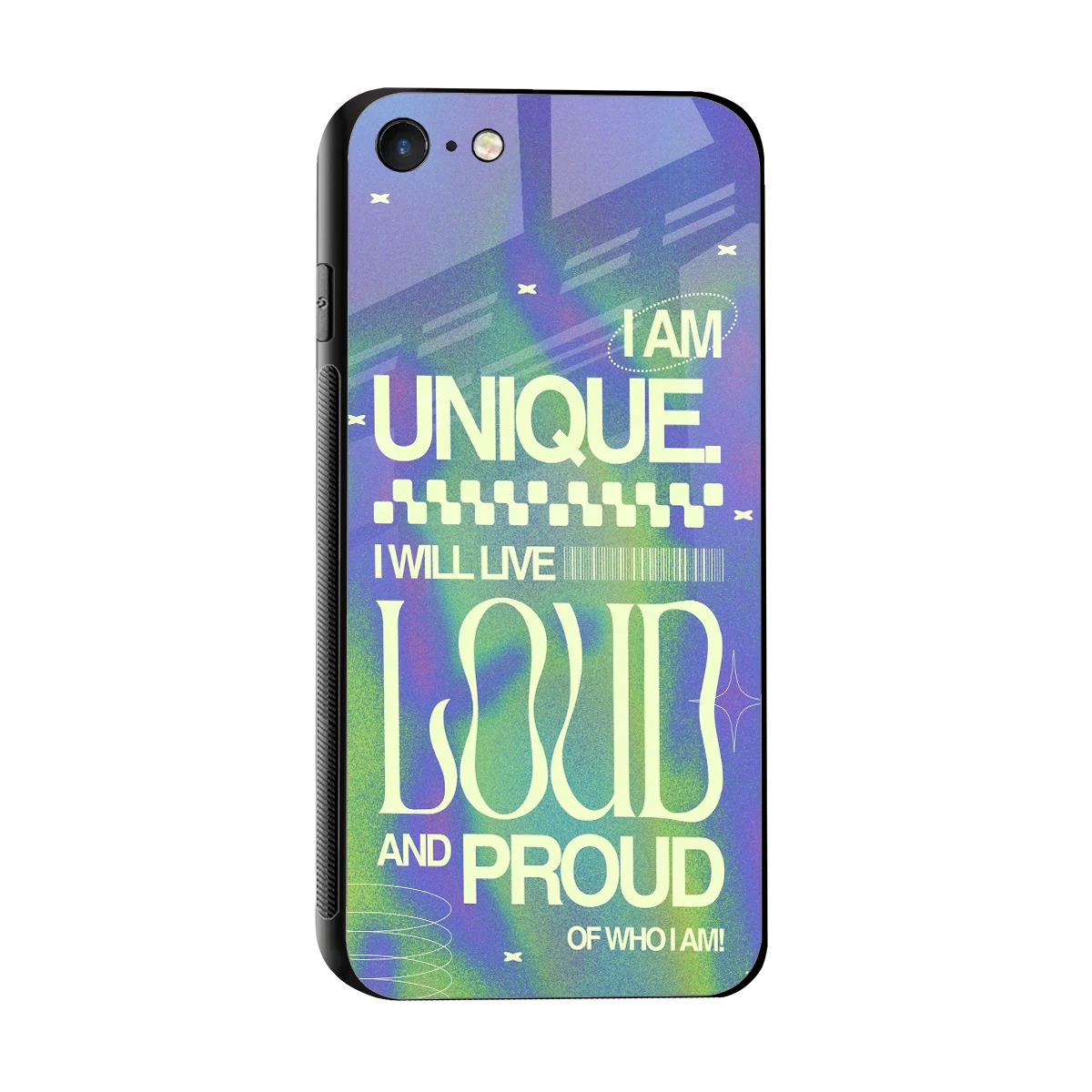 Uniquely Me sleek iphone 7 cover with tempered glass back and TPU edges