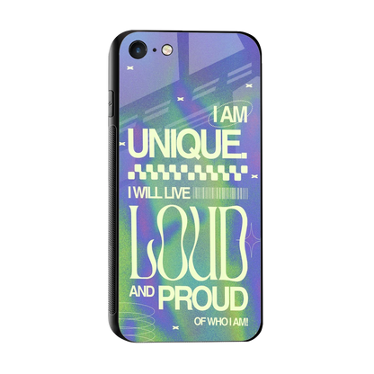 Uniquely Me sleek iphone 7 cover with tempered glass back and TPU edges