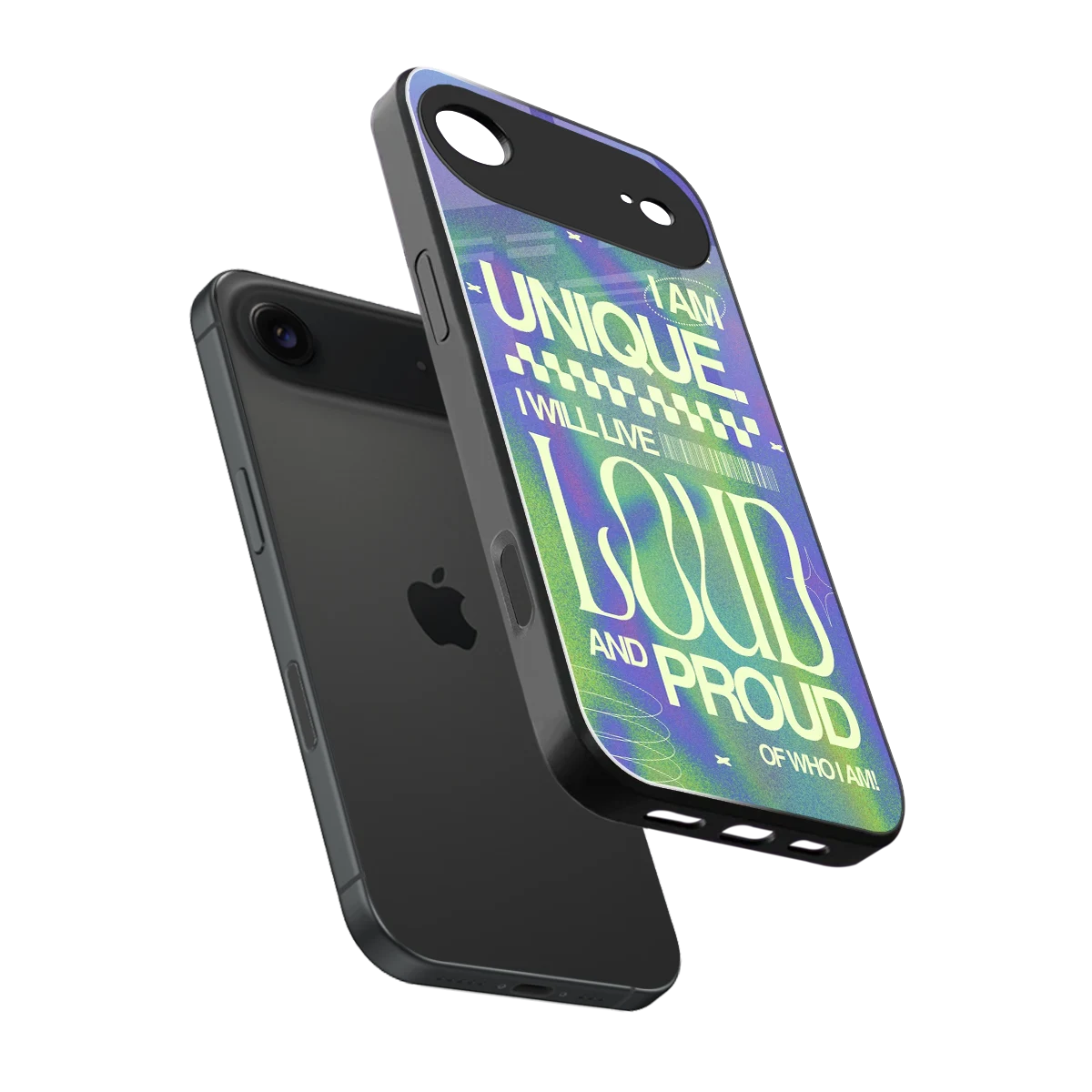 Uniquely Me sleek iphone air cover with tempered glass back and TPU edges
