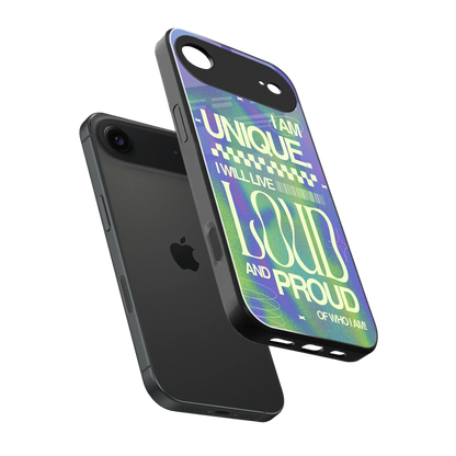 Uniquely Me sleek iphone air cover with tempered glass back and TPU edges
