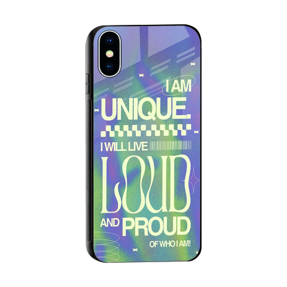 Uniquely Me sleek iphone x cover with tempered glass back and TPU edges