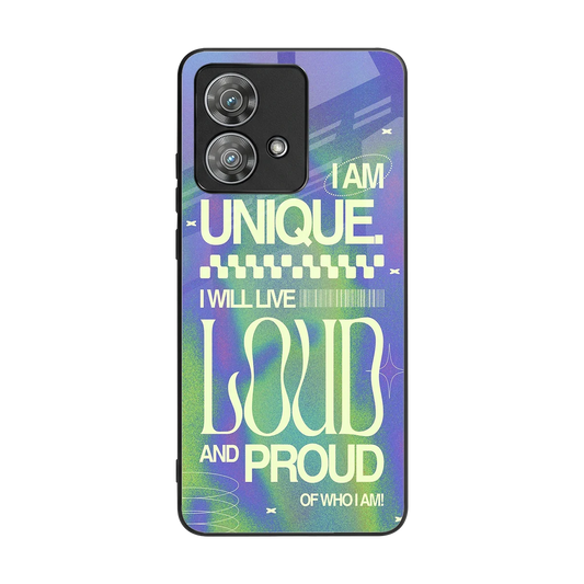 Uniquely Me back phone cover | glass case for motorola edge 40 neo 5g