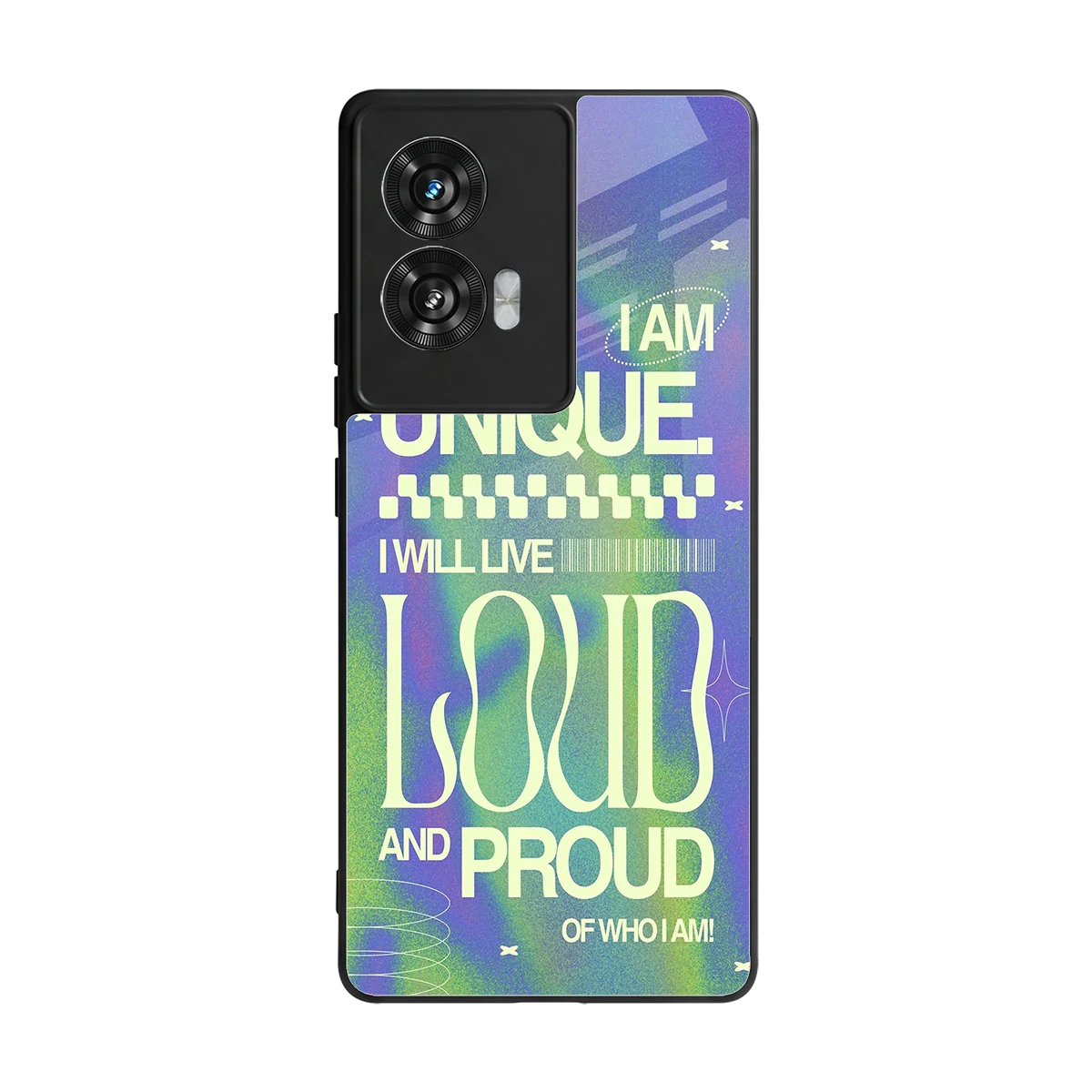 Uniquely Me back phone cover | glass case for motorola edge 50 fusion