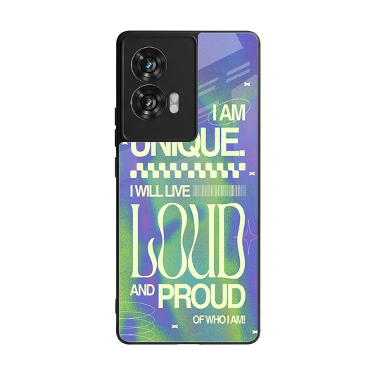 Uniquely Me back phone cover | glass case for motorola edge 50 fusion