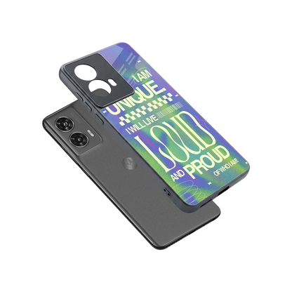 Uniquely Me sleek motorola edge 50 fusion cover with tempered glass back and TPU edges