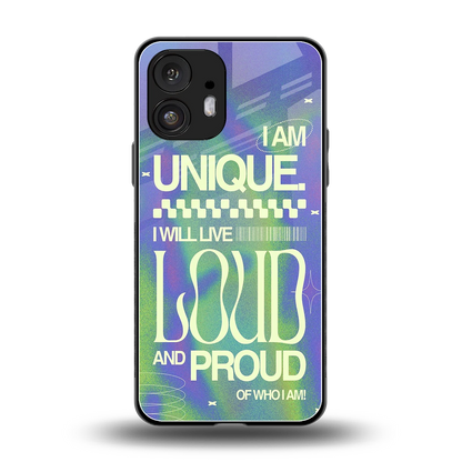 Uniquely Me back phone cover | glass case for nothing phone 2
