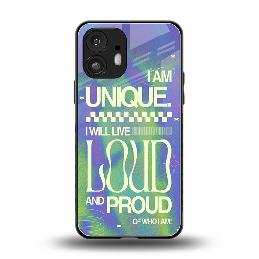 Uniquely Me back phone cover | glass case for nothing phone 2