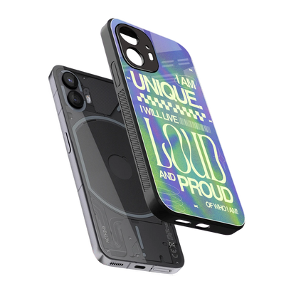 Uniquely Me sleek nothing phone 2 cover with tempered glass back and TPU edges