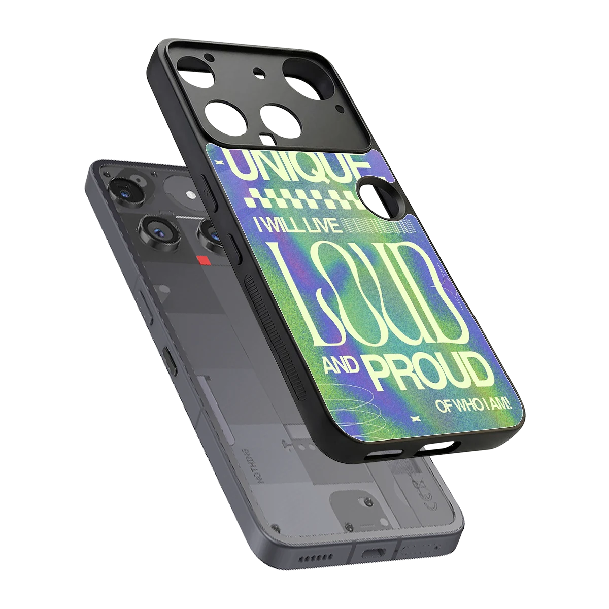 Uniquely Me sleek nothing phone 3 cover with tempered glass back and TPU edges