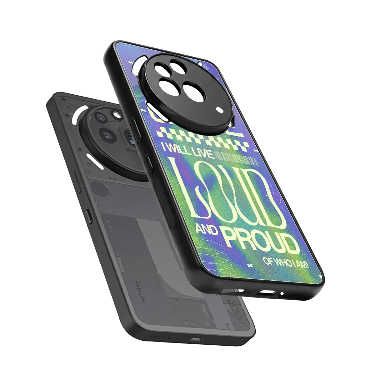 Uniquely Me sleek nothing phone 3a pro cover with tempered glass back and TPU edges