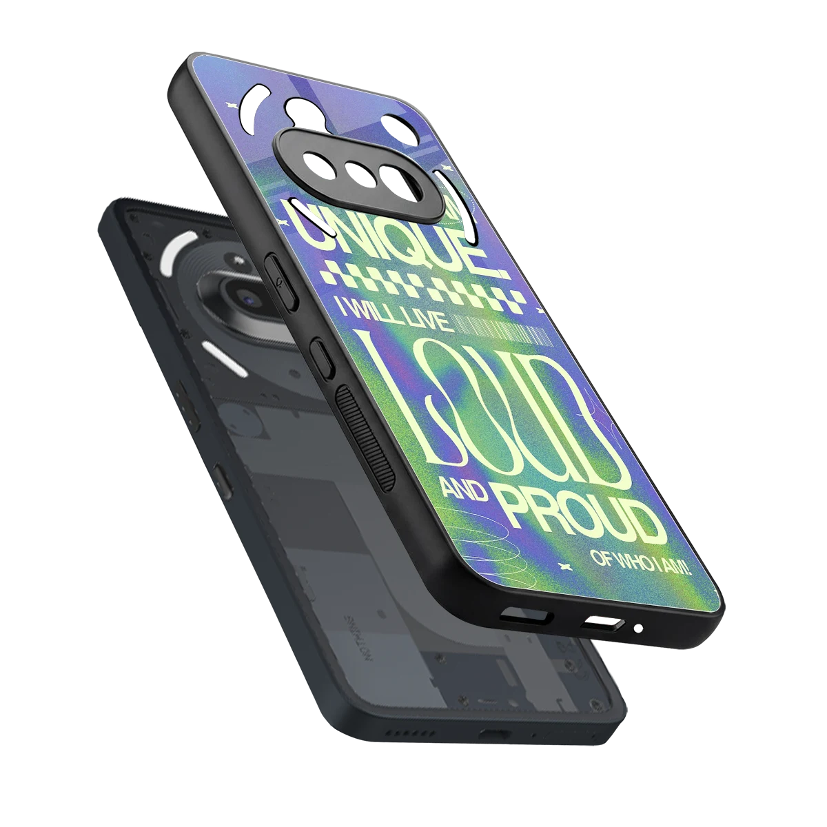 Uniquely Me sleek nothing phone 3a cover with tempered glass back and TPU edges