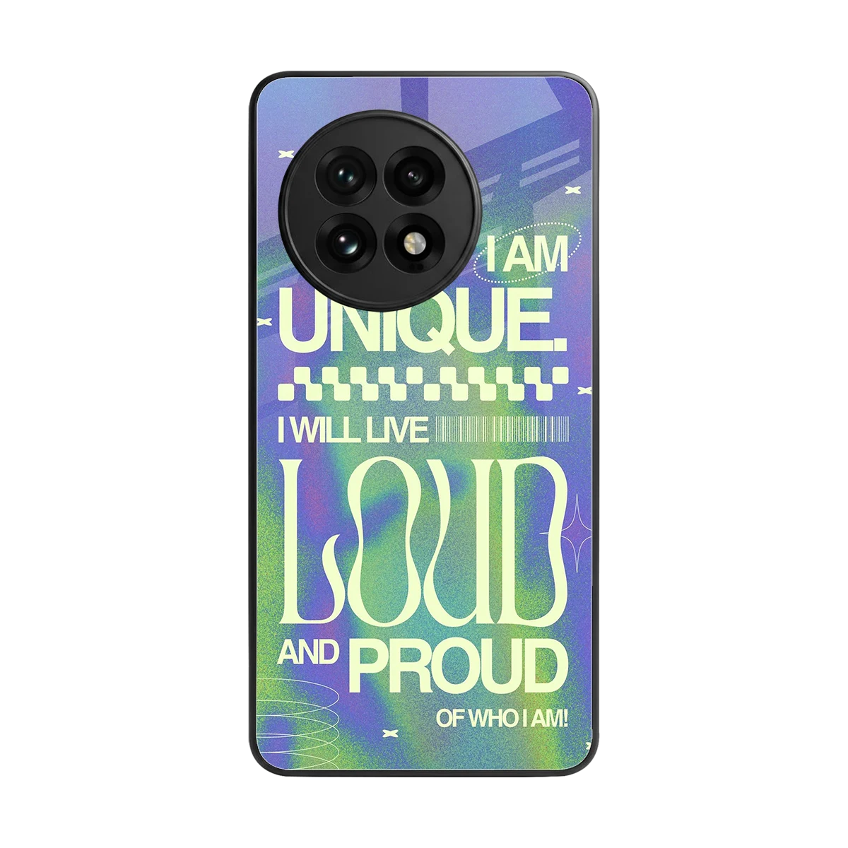 Uniquely Me back phone cover | glass case for oneplus 13r