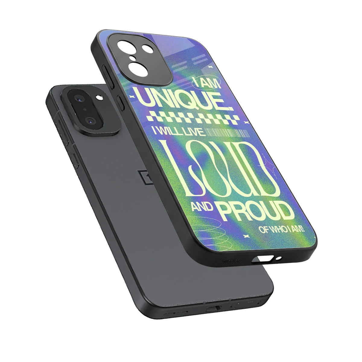 Uniquely Me sleek oneplus 15r cover with tempered glass back and TPU edges
