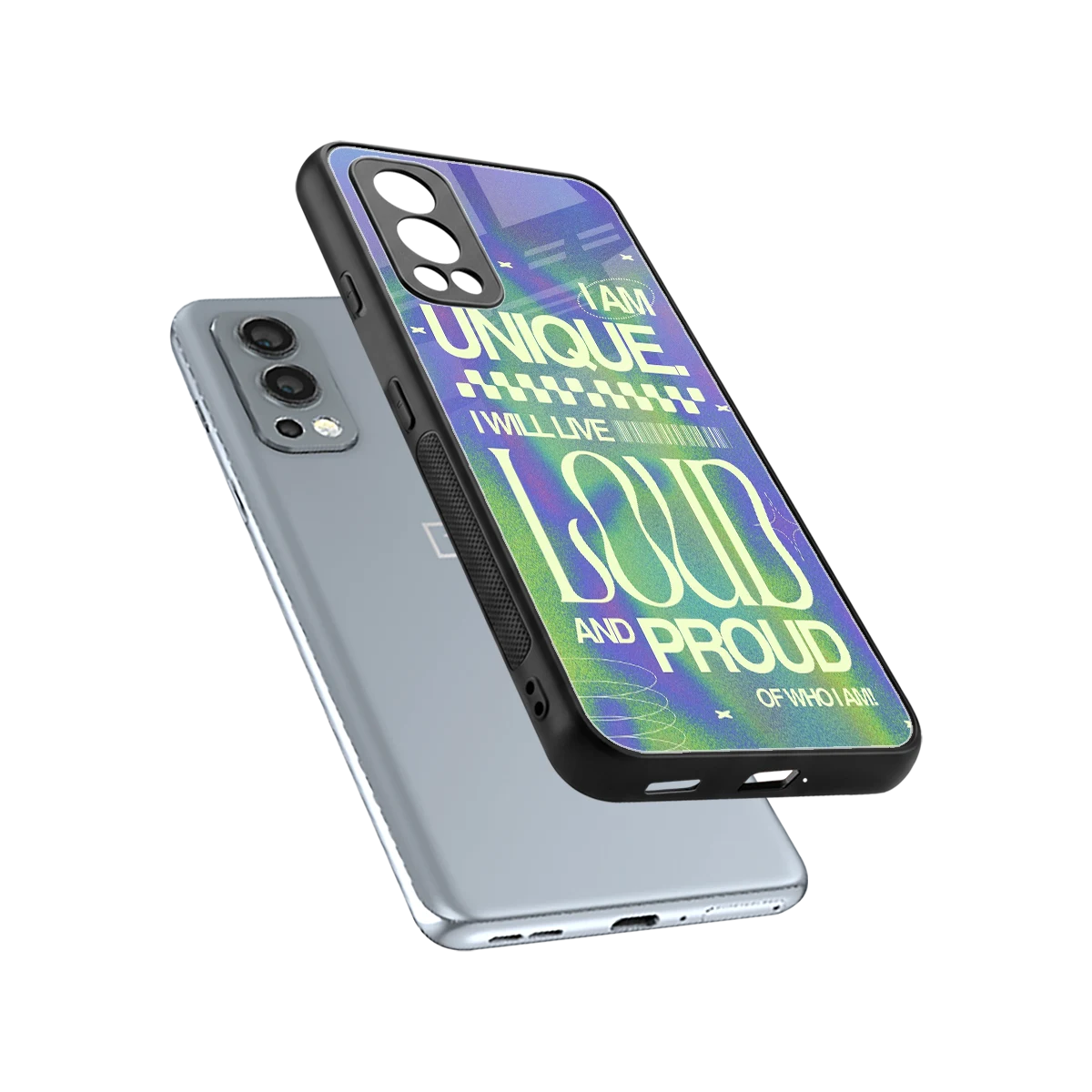 Uniquely Me sleek oneplus nord 2 cover with tempered glass back and TPU edges