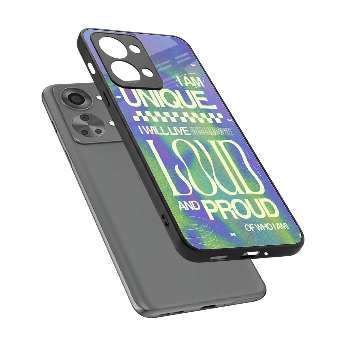 Uniquely Me sleek oneplus nord 2t cover with tempered glass back and TPU edges
