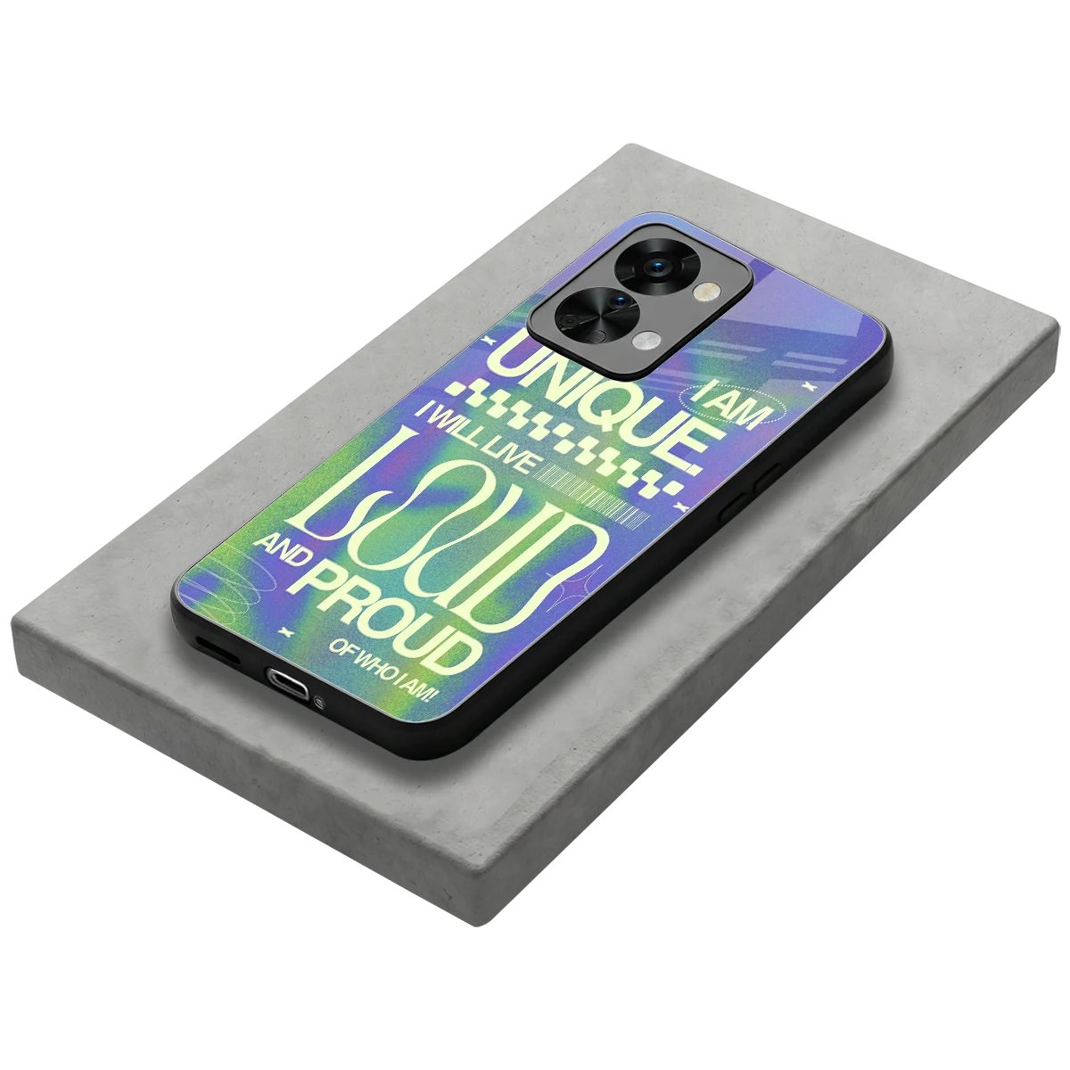 Uniquely Me stylish phone case for oneplus nord 2t | glossy glass and slim fit