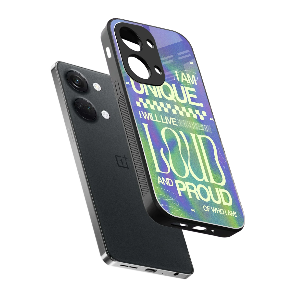 Uniquely Me sleek oneplus nord 3 cover with tempered glass back and TPU edges