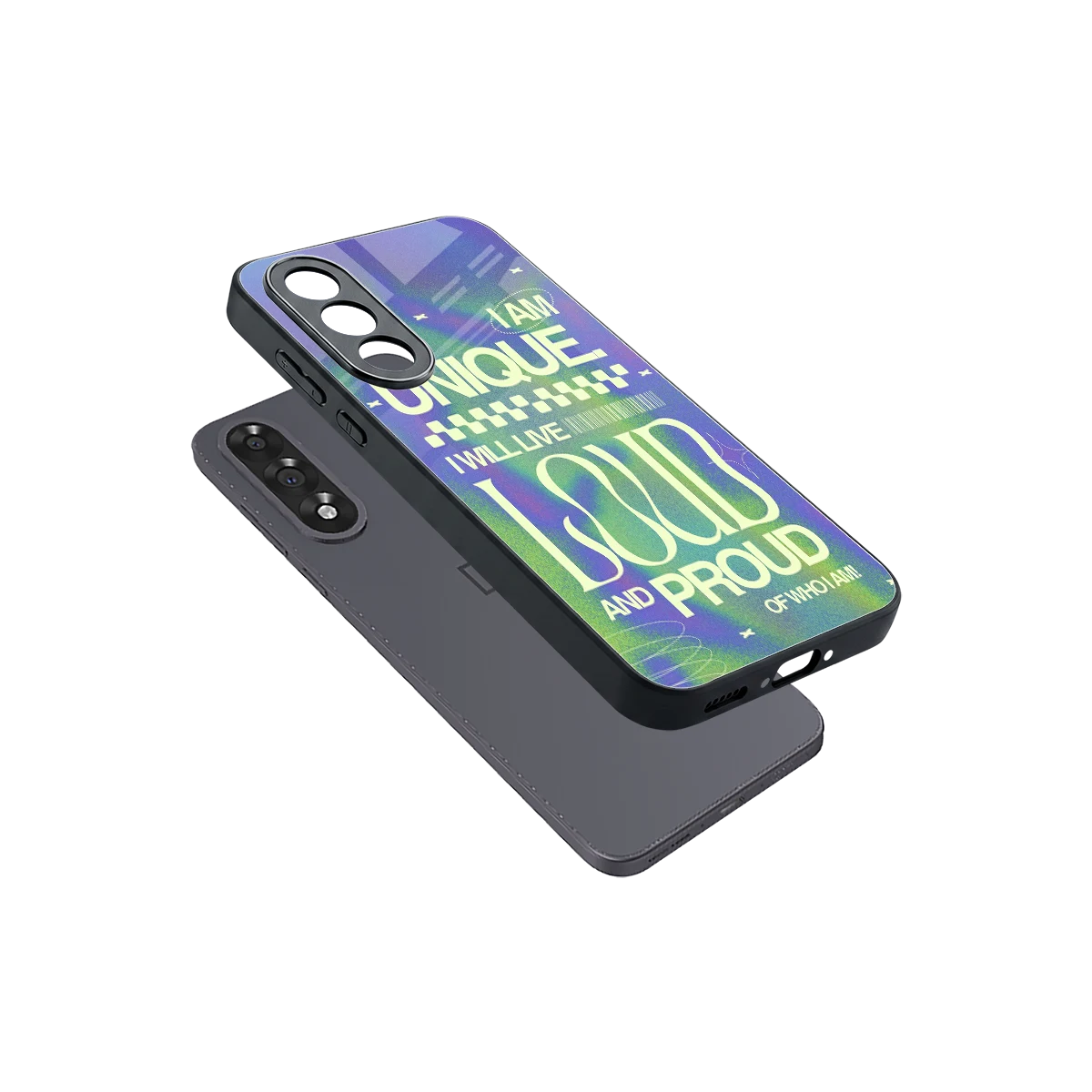 Uniquely Me sleek oneplus nord 5 cover with tempered glass back and TPU edges