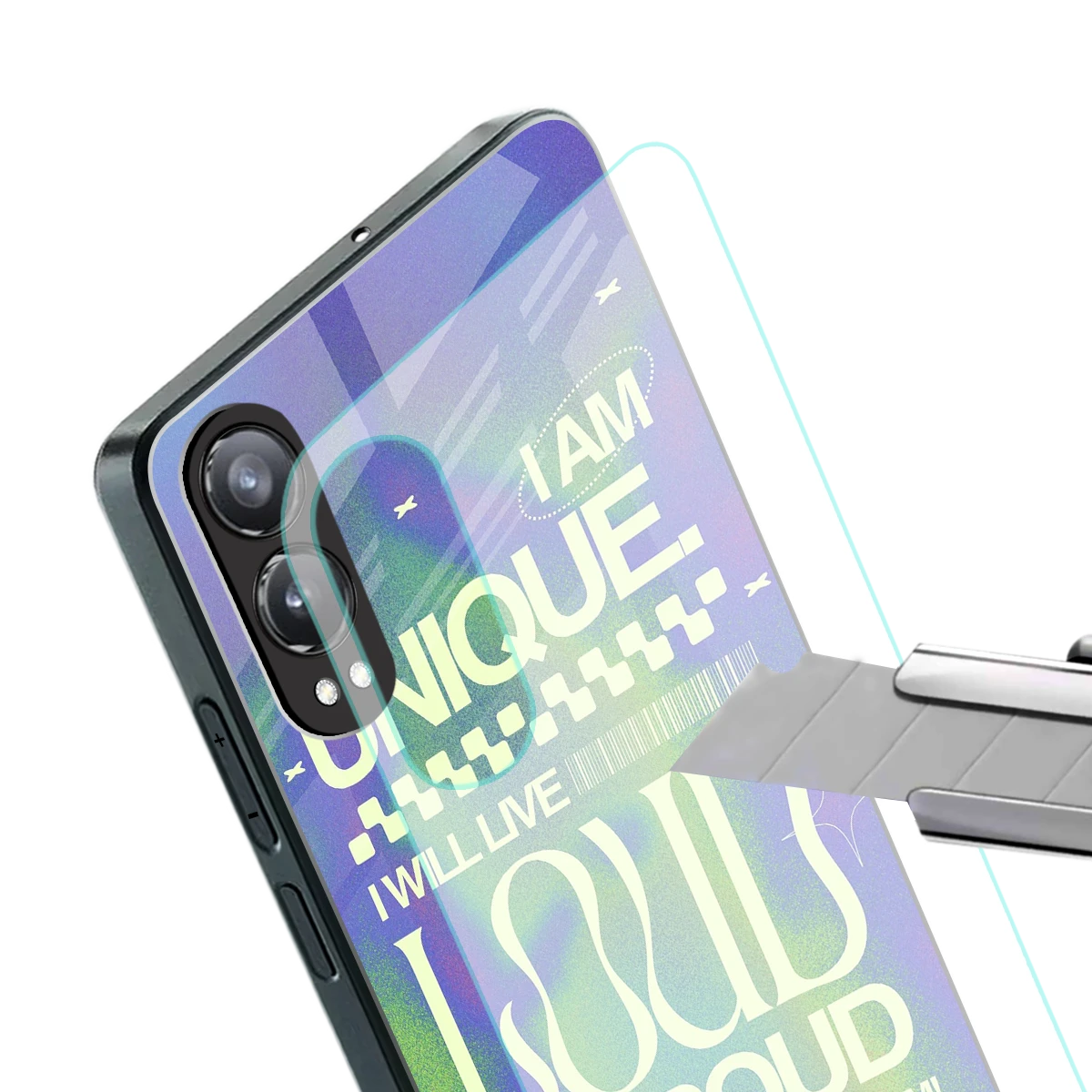 Uniquely Me stylish phone case for oneplus nord ce 4 lite | glossy glass and slim fit