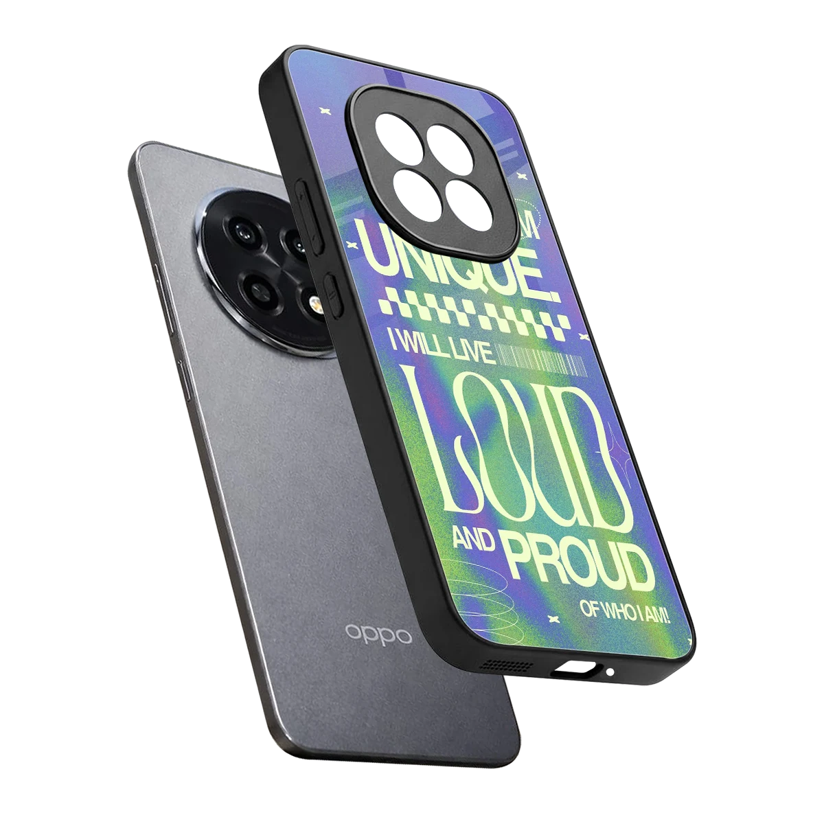 Uniquely Me sleek oppo f29 pro 5g cover with tempered glass back and TPU edges