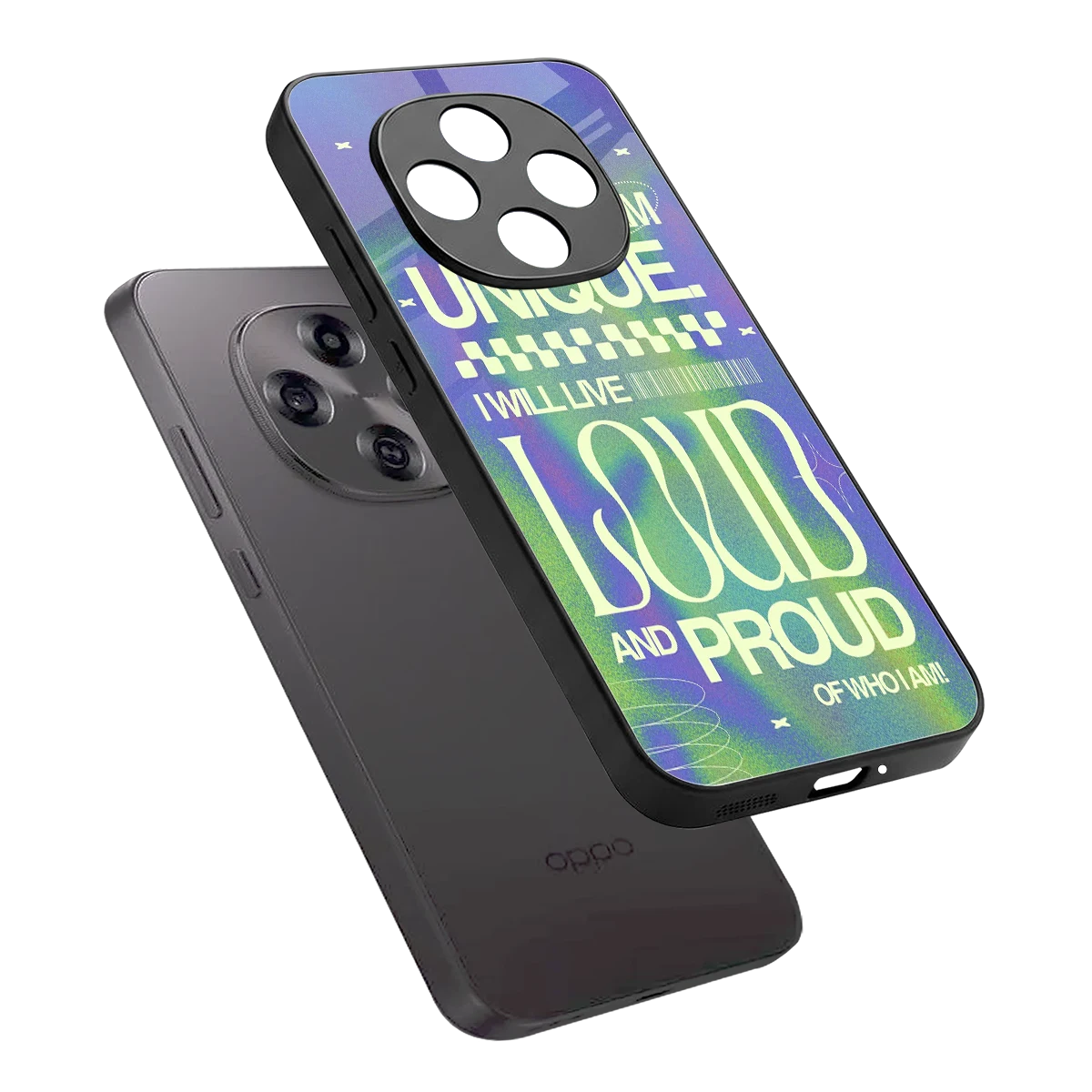 Uniquely Me sleek oppo f31 pro 5g cover with tempered glass back and TPU edges