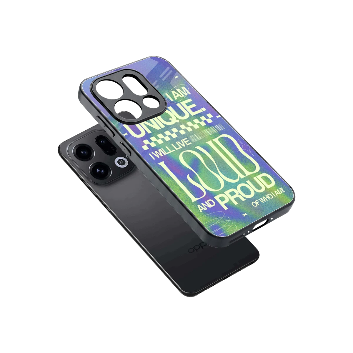 Uniquely Me sleek oppo find x9 cover with tempered glass back and TPU edges
