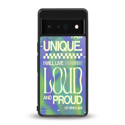 Uniquely Me back phone cover | glass case for google pixel 6 pro