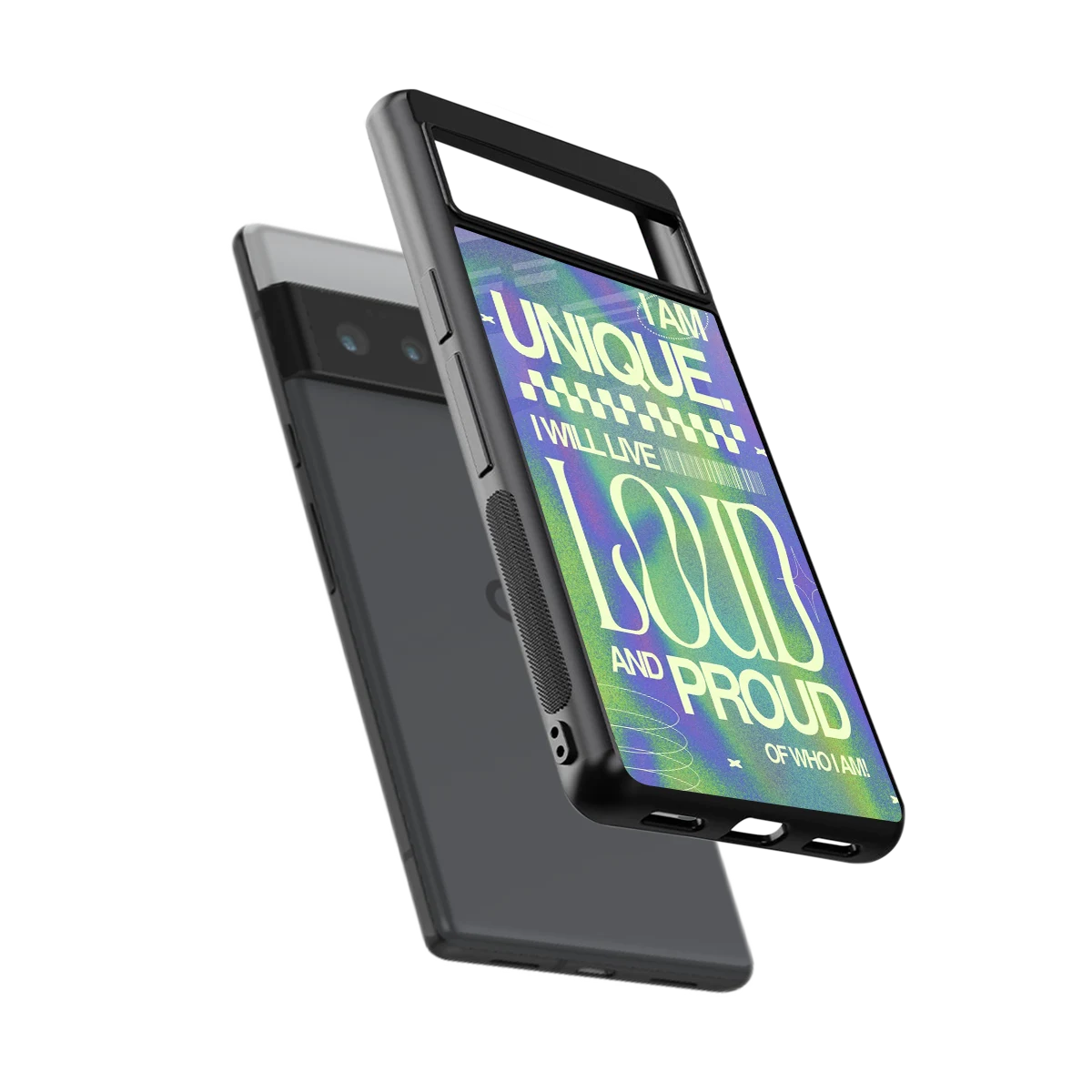 Uniquely Me sleek google pixel 6 pro cover with tempered glass back and TPU edges