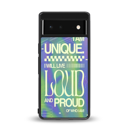 Uniquely Me back phone cover | glass case for google pixel 6a
