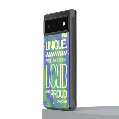 Uniquely Me stylish phone case for google pixel 6 | glossy glass and slim fit