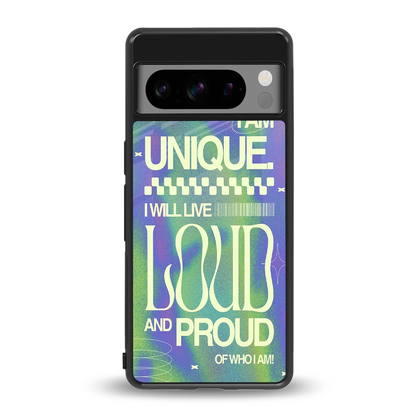 Uniquely Me back phone cover | glass case for google pixel 8 pro
