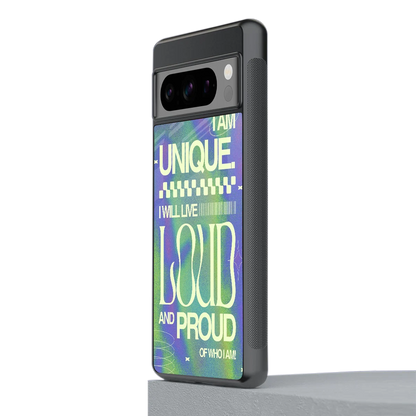 Uniquely Me stylish phone case for google pixel 8 pro | glossy glass and slim fit