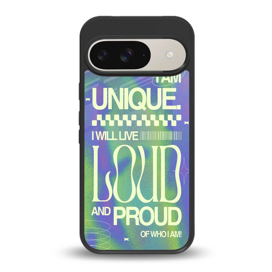 Uniquely Me back phone cover | glass case for google pixel 9
