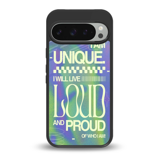 Uniquely Me back phone cover | glass case for google pixel 9 pro