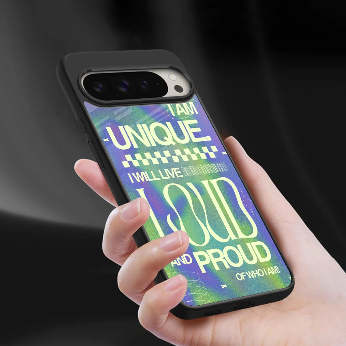 Uniquely Me sleek google pixel 9 pro cover with tempered glass back and TPU edges