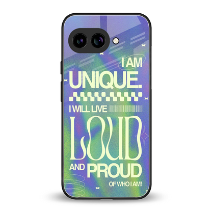 Uniquely Me back phone cover | glass case for google pixel 10a