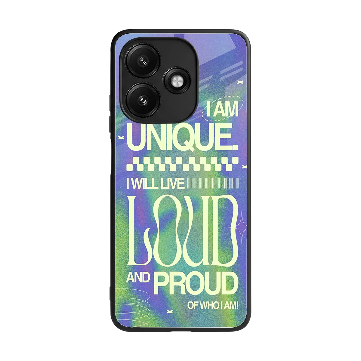 Uniquely Me back phone cover | glass case for redmi 12 5g