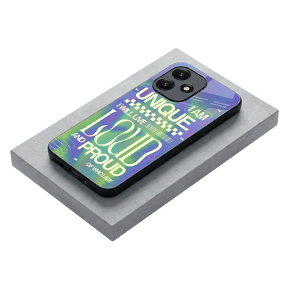 Uniquely Me stylish phone case for redmi 12 5g | glossy glass and slim fit