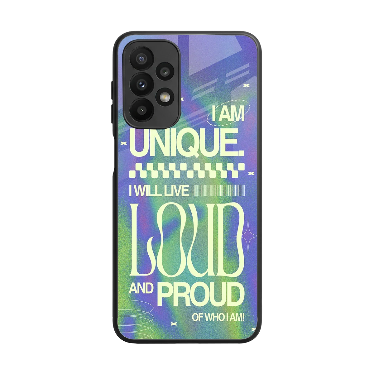 Uniquely Me back phone cover | glass case for samsung galaxy a23