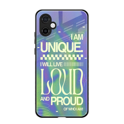 Uniquely Me back phone cover | glass case for samsung galaxy a06 5g