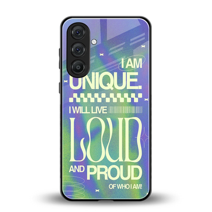 Uniquely Me back phone cover | glass case for samsung galaxy a14 5g