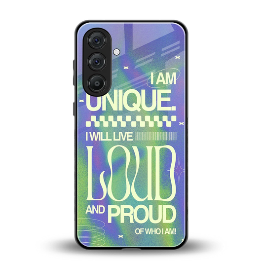 Uniquely Me back phone cover | glass case for samsung galaxy m36 5g