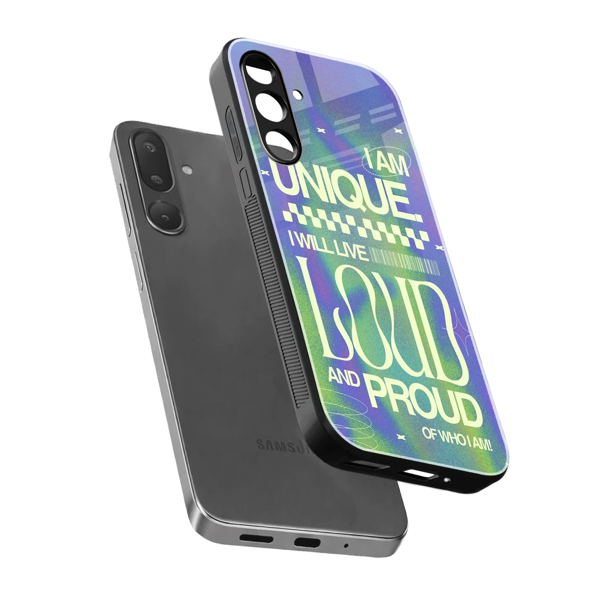 Uniquely Me sleek samsung galaxy m56 5g cover with tempered glass back and TPU edges