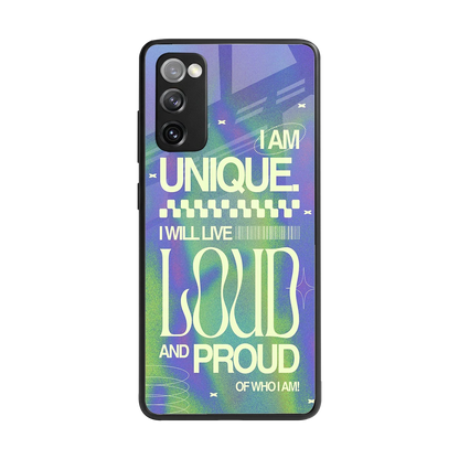 Uniquely Me back phone cover | glass case for samsung galaxy s20 fe