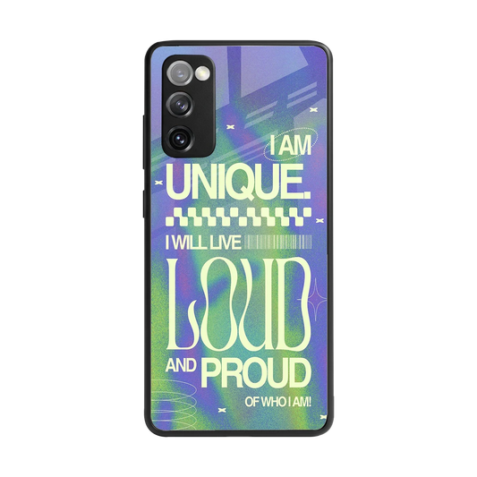 Uniquely Me back phone cover | glass case for samsung galaxy s20 fe