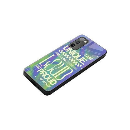 Uniquely Me stylish phone case for samsung galaxy s20 fe | glossy glass and slim fit