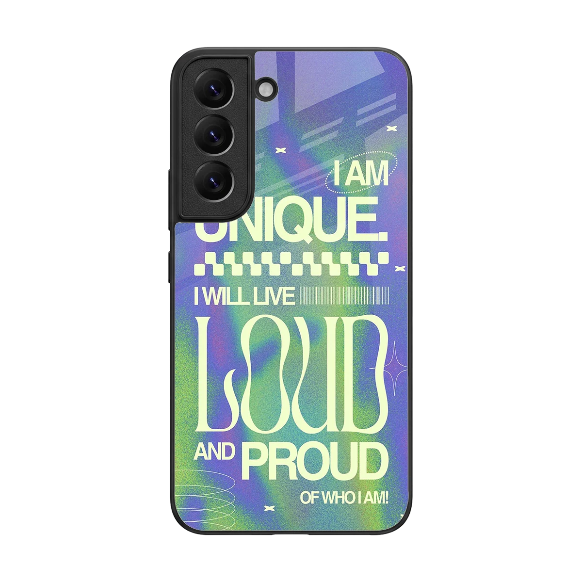 Uniquely Me back phone cover | glass case for samsung galaxy s22