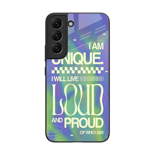 Uniquely Me back phone cover | glass case for samsung galaxy s22